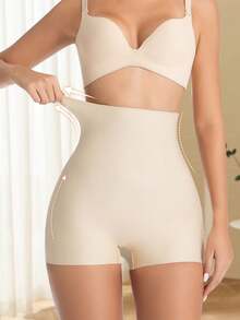 New Fashionable & Comfortable High Waist Shaping Seamless Tummy Control Panties, Butt Lifting Slimming Shorts For Women - Apricot - View 3