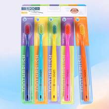 1 支装/5 支装彩虹牙刷，软毛，全尺寸刷头，男女通用，无香型，尼龙刷毛，高密度，家庭牙齿护理套装
