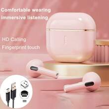 ENC Noise-Canceling Wireless Earbuds, HIFI Stereo, Semi-In-Ear Headphones With 3D Touch Control, Low Latency, Low Power Consumption, Long Battery Life, Waterproof, Sweatproof, Suitable For All Bluetooth Devices