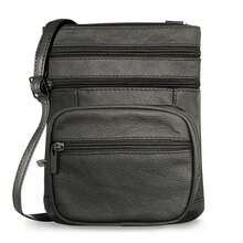 Genuine Leather Cross-Body Bags Purse - 灰色 - 查看 1