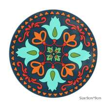 6pcs/Set Bohemian Soft Silicone Cup Coasters, Dining Table Heat Insulation Non-Slip Mats, Coffee Tea Cup Placemats