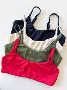 Fitness Strappy Top With Adjustable Straps, Cropped Zero Transparency, Polyamide - 白色 - 查看 3