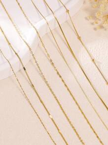 7 Stücke/set Edelstahl Vergoldete Gold Vakuum Dünnen Kette, Jeden Tag Ein Anderes Tragen