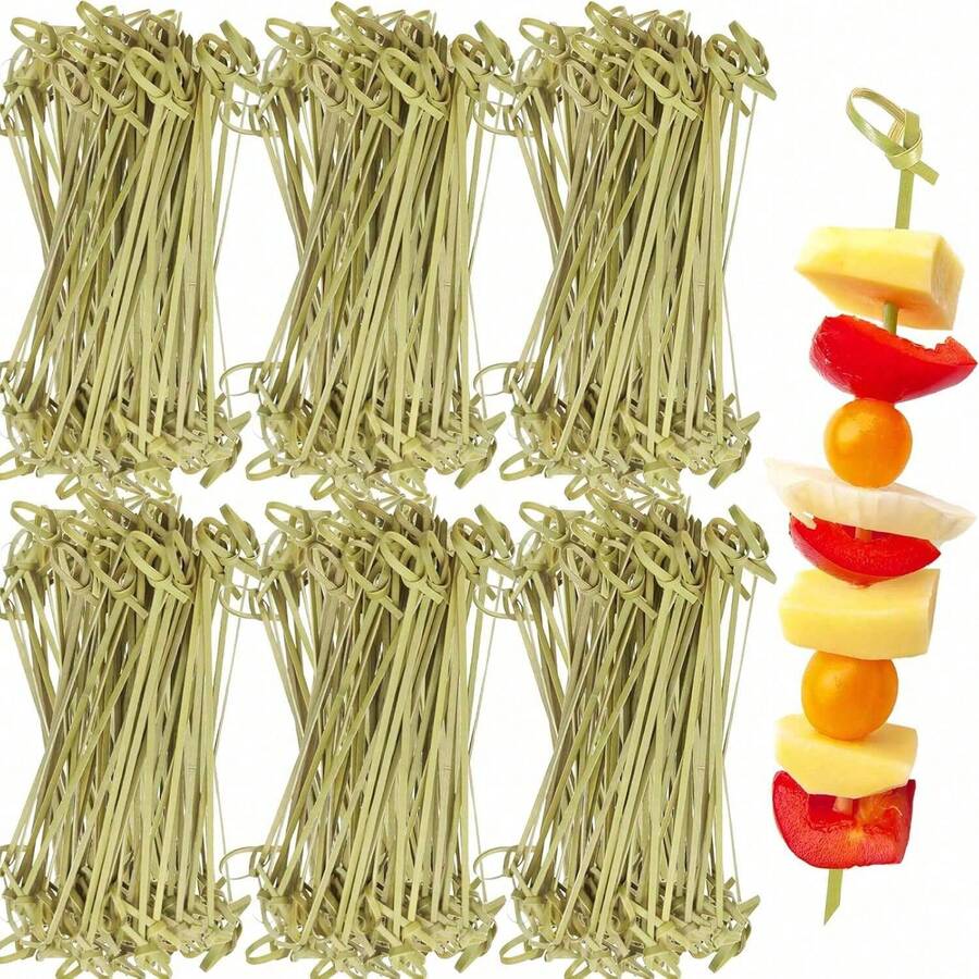 200 件/套 12 厘米青花瓷图案水果串，装饰签，适用于派对、生日、婚礼、户外场合 - 青碧色 - 查看 1
