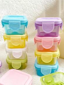 Mini Food Storage Container Set, 2 Oz Plastic, Sealable Lid, Stackable, Versatile, Portable Snacks, Fruit, Oats, Travel And Home Organizing, Baskets, Bins And Containers For Home Organizing