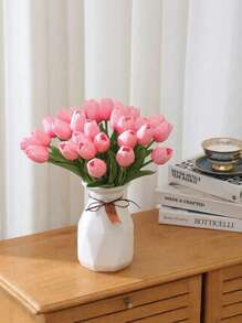 1/3/10/20pcs Premium Artificial Flowers, Real Touch Tulips Bouquet, Artificial Flowers For Wedding Room Home Hotel Party Event Valentine's Day New Years Gifts
