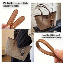 2 件 PU 皮革包带，宽带 - 铆钉设计，2 种款式，长尺寸：28.35 X 0.83 X 0.43 英寸，短尺寸：18.34 X 0.83 X 0.43 英寸（短尺寸仅适用于手提包），优质 PU 皮革，适用于手工包，编织包、单肩包和其他钱包的替换部件，DIY 钱包制作