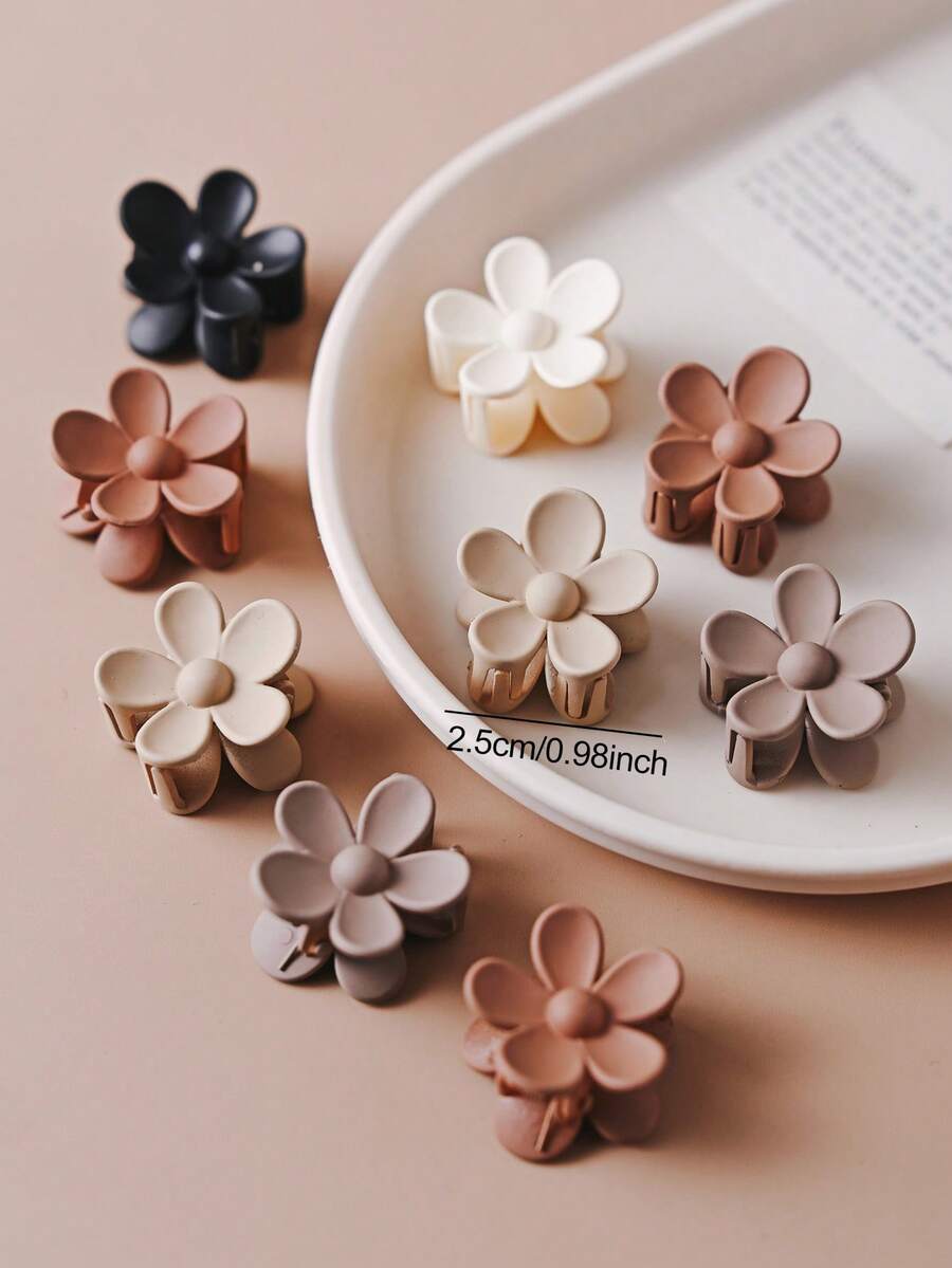 20/30/40pcs Matte Finish Flower Hair Clips, Non-Slip Daisy Hair Clips, Cute Mini Flower Hair Clips For Girls, Suitable For Fine Hair, Mixed Adorable Hair Accessories - Multicolor - View 1