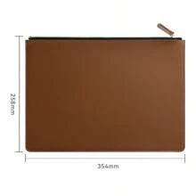Leather Business A4 File Folder Zipper Document Bag Contract File Organizer Briefcase Portfolio,Bag For Contract/Invoice Storage,Back To School,School Supplies