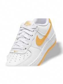 Nike Giày thể thao Air Force 1 GS Teen màu trắng dành cho học sinh trung học phổ thông màu vàng FV5948-109 - Vàng trắng/Đại học - Xem 2