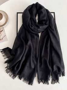 1pc Soft Muslim Hijab Solid Color Long Scarf For Sun Protection, Suitable For Mosque Use Bandana,Hair Band,Head Band Ideal For Dressing Up Your Look For Abaya - QMD602 - View 7