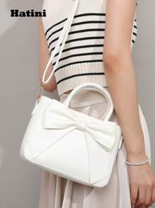 1 pieza Bolso tipo tote de unicolor elegante y de gran tamaño, el color blanco realza la elegancia, bolso de hombro versátil para ir y venir, bolso de embrague a la moda, con correa ajustable y desmontable, adecuado para ir y venir, citas, compras, ocio, playa, festivales de música, fiestas