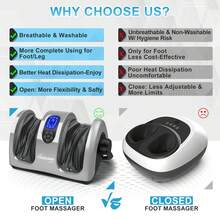 Masajeador de pies con calor, amasado profundo para pie de pantorrilla, brazo de pierna, fascitis plantar, dolor nervioso crónico, músculos cansados con barra ajustable - Tipo de Enchufe A USA (110-127V) - Ver 8