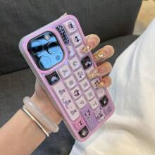 Sanrio Sanrio Cartoon Kurome Hello Kitty Creative Stereo Keyboard Phone Case Anti-Drop Apple Soft Case 13promax Phone Case 15 Protective Case 14 Cute 16 (Single Phone Case)
