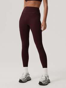 Sodalemon 女士跑步健身无前缝提臀轻便训练瑜伽裤休闲户外运动紧身裤春季款 - 酒紅色 - 查看 7