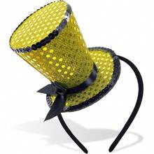 1 Stück Mini-Zylinder Haarband mit Pailletten, Teepartei Kopfputz, Fascinator, 1920er Jahre Gatsby Party Kostüm Accessoire für Frauen, Damen, Mädchen, Winzige Hüte, Mini Kappe, Derby Hut