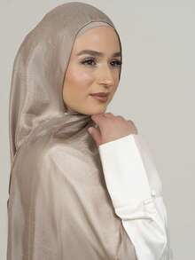 1pc Women's Plain Soft & Lustrous Muslim Hijab Scarf - Multicolor - View 7