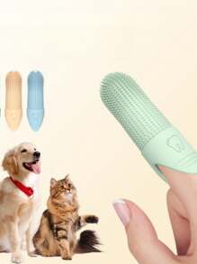 5pcs Pet Silicone Finger Toothbrushes, Effective Teeth Cleaning - Suitable For Dogs And Cats