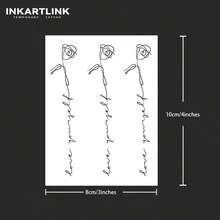 INKARTLINK 非永久性纹身技术 - 个性化临时纹身设计，防水纹身贴纸，可持续 1-2 周，适合男性和女性 - 黑色 - 查看 5