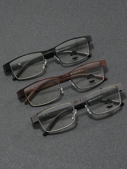 3pcs Multi-Color Middle-Aged Men & Women +1.0x - +4.0x Daily Glasses, Metal Spring Hinges, Auto-Focus Glasses