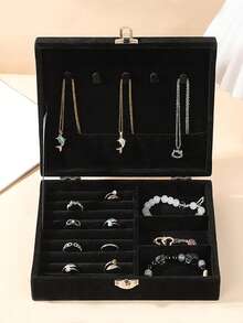 1PC Luxury Velvet Jewelry Gift Box - Perfect For Rings, Necklaces, And Accessories. Gift For Girls, Storage Box, Gift Box, Graduation Gift, Jewelry Making Display And Packaging Supplies, Beading And Jewelry Making, Makeup Room Decor - Multicolor - View 2