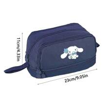 Sanrio Sanrio License 6pcss/Box My Melody & Hello Kitty & Kuromi & Cinnamoroll & Pochacco Gel Blue Pen With Large Capacity Pen Case Set - Cute Cinnamon Dog And Friends Themed Erasable Cute Pens, Erasable Ink, Made Of Plastic, Animal Design - Sanrio Characters Back To School Supplies School Essentials