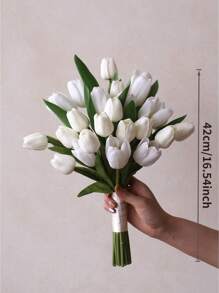Artificial Tulips Flowers For Bride Wedding Photoshoot Photography Bouquet Decoration, Wedding Registration Holding Flowers Summer Birthday Gifts Beach Back To School School Supplies Room Decor