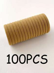 100pcs Solid Color Synthetic Fiber Casual Ponytail Holders, Fashion Accessories, For Women, All Season