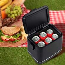 Portable Insulated Refrigerator, Black, 10.75" X 7.99" X 9.49" - Black - View 1