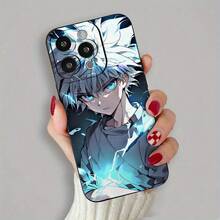 Anime Handsome Guy Shockproof Lens Protective Phone Case, TPU Black Phone Accessory Suitable For Iphone 11/12/13/14/15/16 Pro Max Or Plus Series Phone Case Gift.Galaxy S22/S23/S24 Fe S24 Plus/S25 Ultra/ - Black - View 3