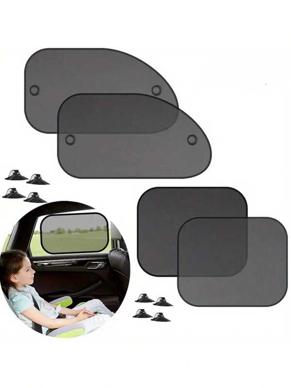 2pcs Baby Car Sunshade Mesh Curtains, Front & Back Window Covers Sunshade, Anti-Mosquito