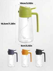 1 pieza/4 piezas Rociador de aceite multifuncional de 470ml, modelo de vidrio, botella rociadora para uso doméstico, 2 en 1, dispensador de aceite de gran capacidad con apretón - multicolor - Ver 5