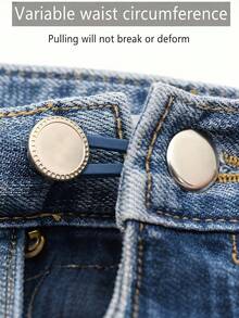 5/10/15/20pcs Pants Buckle Extension Buckle, Adjustable Waist Buckle, Expandable Waistband Extender, Random Color, No Need To Sew Buttons, Easy To Use, No Tools Required, Elastic, With An Extension Length Of 0.71 Inches - Multicolor - View 5