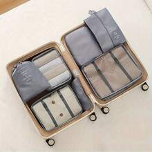 Bộ 7 túi đựng đồ du lịch dung tích lớn, chống thấm nước, dùng để đựng quần áo, quần tây, giày dép, tất, hành lý, phong cách Bohemian. - Nhiều màu - Xem 12