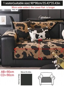 1pc Versatile Sofa Cover, Modern Minimalist Anti-Skid Sofa Cushion Cover, Dust-Proof & Washable, Brown Fashion Soft Non-Fading Fur Pet Friendly Protector For Living Room, Bedroom, Office, Adjustable For Corner Sofa, L-Shaped Sofa & 1-4 Seater Sofa