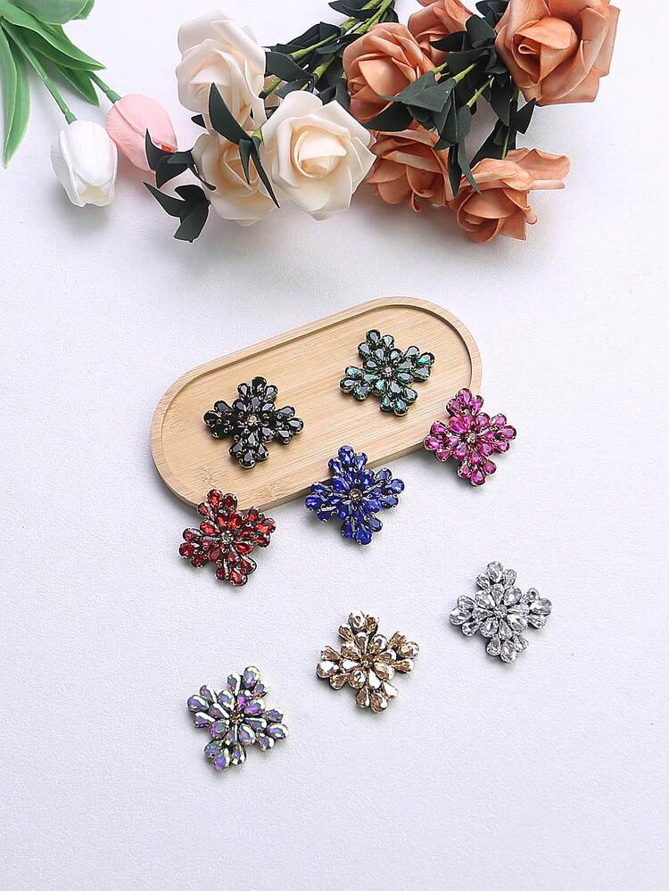 Hotfix Glass Rhinestone Floral Bride Waist Band Buckle Accessory, DIY For Shoes, Bags, Jeans, Clothing Decoration - Multicolor - View 4