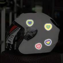 10pcs Random Color Diamond Horizontal Heart, Small Flowers, Butterfly Reflective Stickers, Night Anti-Collision Warning Decoration, Love Cartoon Stickers, Suitable For Bicycles, Electric Vehicles, Motorcycles, Cars, Helmets, Etc (Color Random)