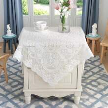 1 PIEZA Mantel de Encaje, Mantel de Boda Estilo Retro 3D Blanco Marfil, Adecuado para Bodas, Cenas, Fiestas de Fin de Semana, Comidas Familiares, Festivales, Acción de Gracias y Navidad