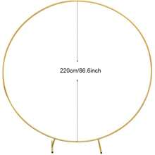1 Round Arch Backdrop Stand, Metal Gold Wedding Balloon Arch Frame For Ceremony, Birthday Party, Bridal Shower, Banquet Decoration, Valentine's Day, Holiday Celebration Backdrop Decoration Stand