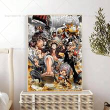 1 件草帽海贼团流行动漫海贼王海报自粘艺术防水纸贴纸咖啡馆酒吧房间墙壁装饰，无框