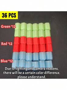 36 pièces Enjoliveurs lumineux pour automobiles tricolores (vert *12, bleu *12, rouge *12), bouchons de valve de pneu lumineux, cache-moyeux lumineux pour motos et vélos