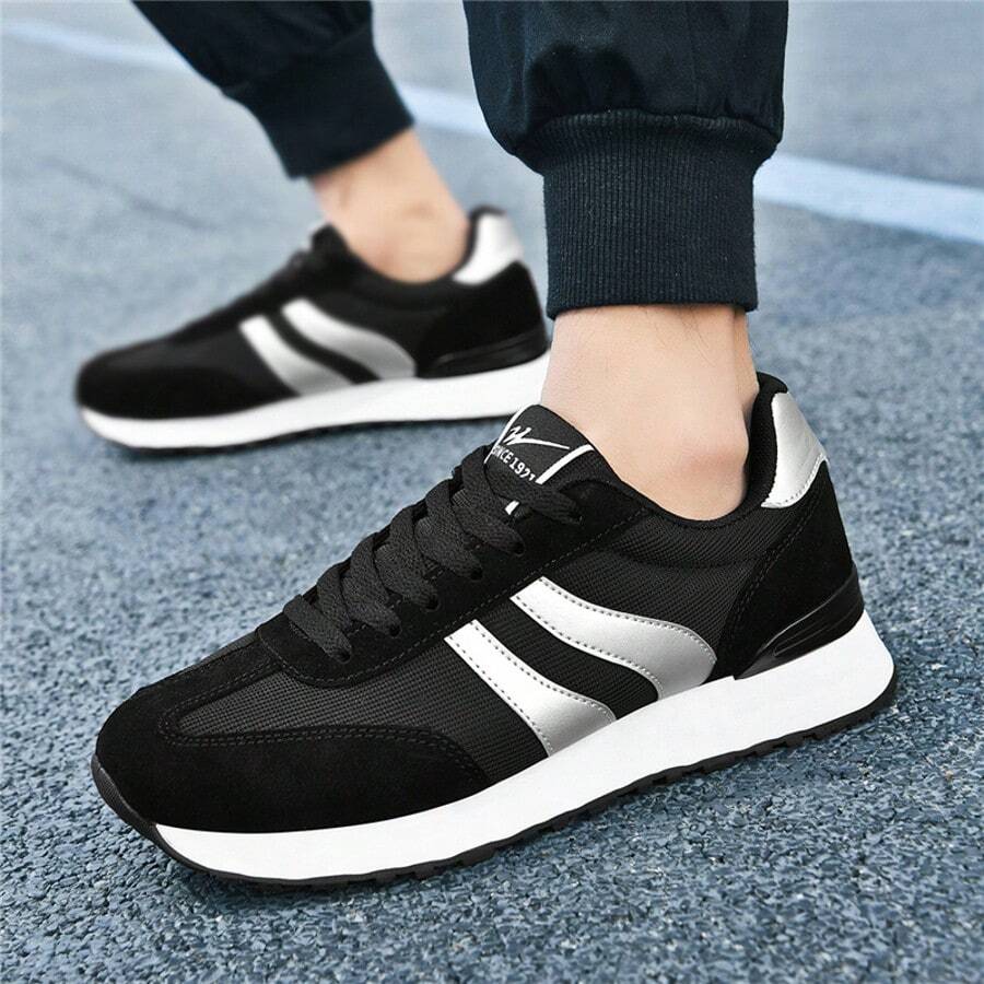AoPlus Botas de senderismo resistentes al deslizamiento para hombres, zapatillas para correr por senderos resistentes al desgaste e impermeables, zapatillas multifuncionales para trekking de montaña - Negro - Ver 1