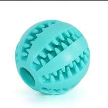 1PC Dog Chew Ball Toy | Natural Rubber Teeth Cleaning Interactive Chew Toy With Snack Pocket | Before-After Whitening Pet Dental Toy For Outdoor Training Reward (Christmas/Birthday Gift)