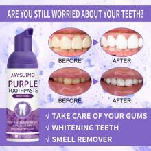 30ml Purple Whitening Toothpaste For Removing Stains And Yellowing Teeth,Eliminating Bad Breath,Personal Care Cleaning Toothpaste,Care For Gums,Travel Portable, Home Whitening, Deep Clean Formula For Fresh Breath