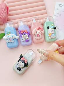 Sanrio Set di 6 pezzi o 1 pezzo [colore casuale] di nastro correttore Sanrio 3D con simpatici cartoni animati, 6 metri di lunghezza, confezione mista Morandi, packaging portatile come regalo, scrittura scorrevole, molto adatto per studenti, personale di ufficio e scuole, piccolo, carino ed elegante regalo per il rientro a scuola