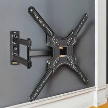 Montura de Pared para TV de 14'' a 55'' con Brazo Extensible e Inclinación Ajustable | Ideal para Optimizar Espacios en Sala, Recámara u Oficina | Soporte Universal Resistente de Acero con Acabado Profesional | Incluye Todo para Instalar - Negro - Ver 2