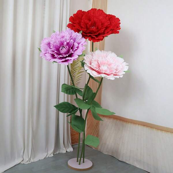 50cm gefärbte Plüsch Pfingstrose Künstliche Blume, Schaufensterauslage, Hochzeitsdekoration, Outdoor Party Kulisse, Heimdekoration, Fotografie-Requisite