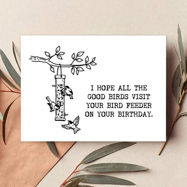1 pièce Carte d'anniversaire amusante pour maman ou papa, carte d'anniversaire pour observateur d'oiseaux, carte de mangeoire à oiseaux
