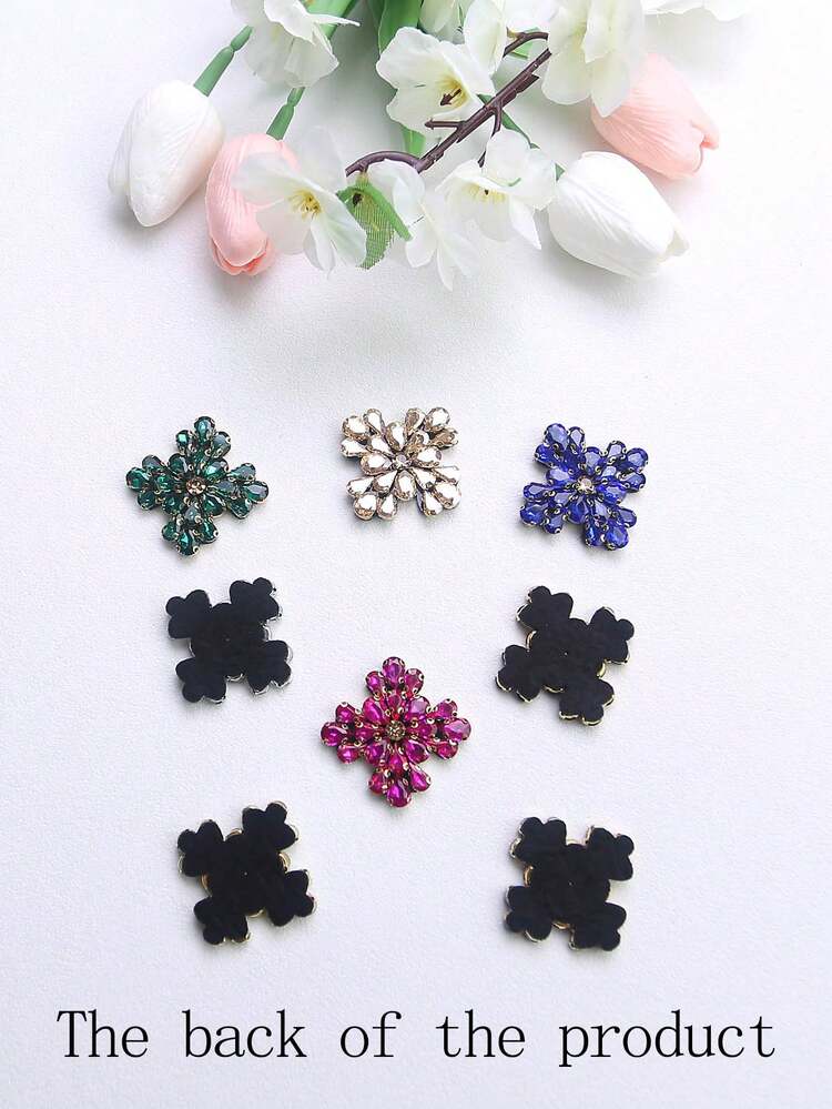 Hotfix Glass Rhinestone Floral Bride Waist Band Buckle Accessory, DIY For Shoes, Bags, Jeans, Clothing Decoration - Multicolor - View 3