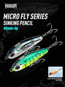 KINGDOM Señuelos de pesca en forma de lápiz pequeño de la marca Kingdom, cebos artificiales de calidad alta de hundimiento lento de 40mm/4g, wobblers para equipo de pesca